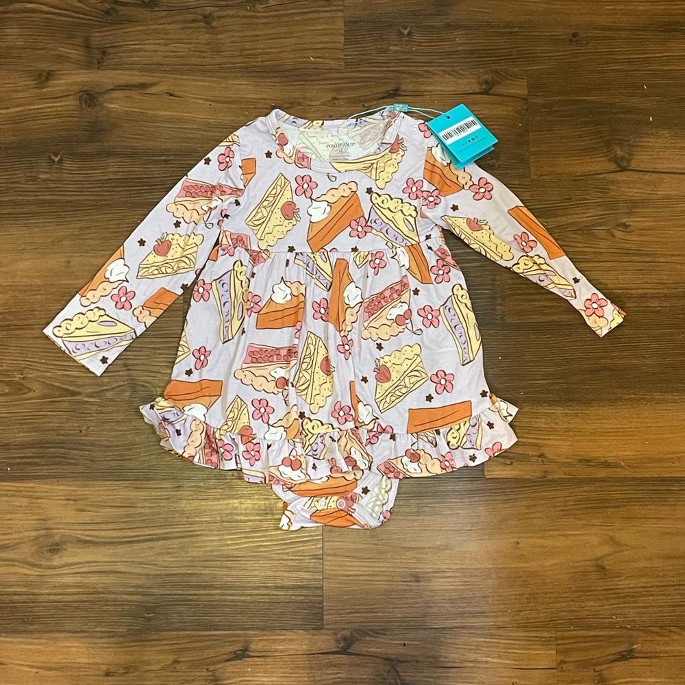 Posh Peanut Pie Love You Long Sleeve Ruffled Bodysuit